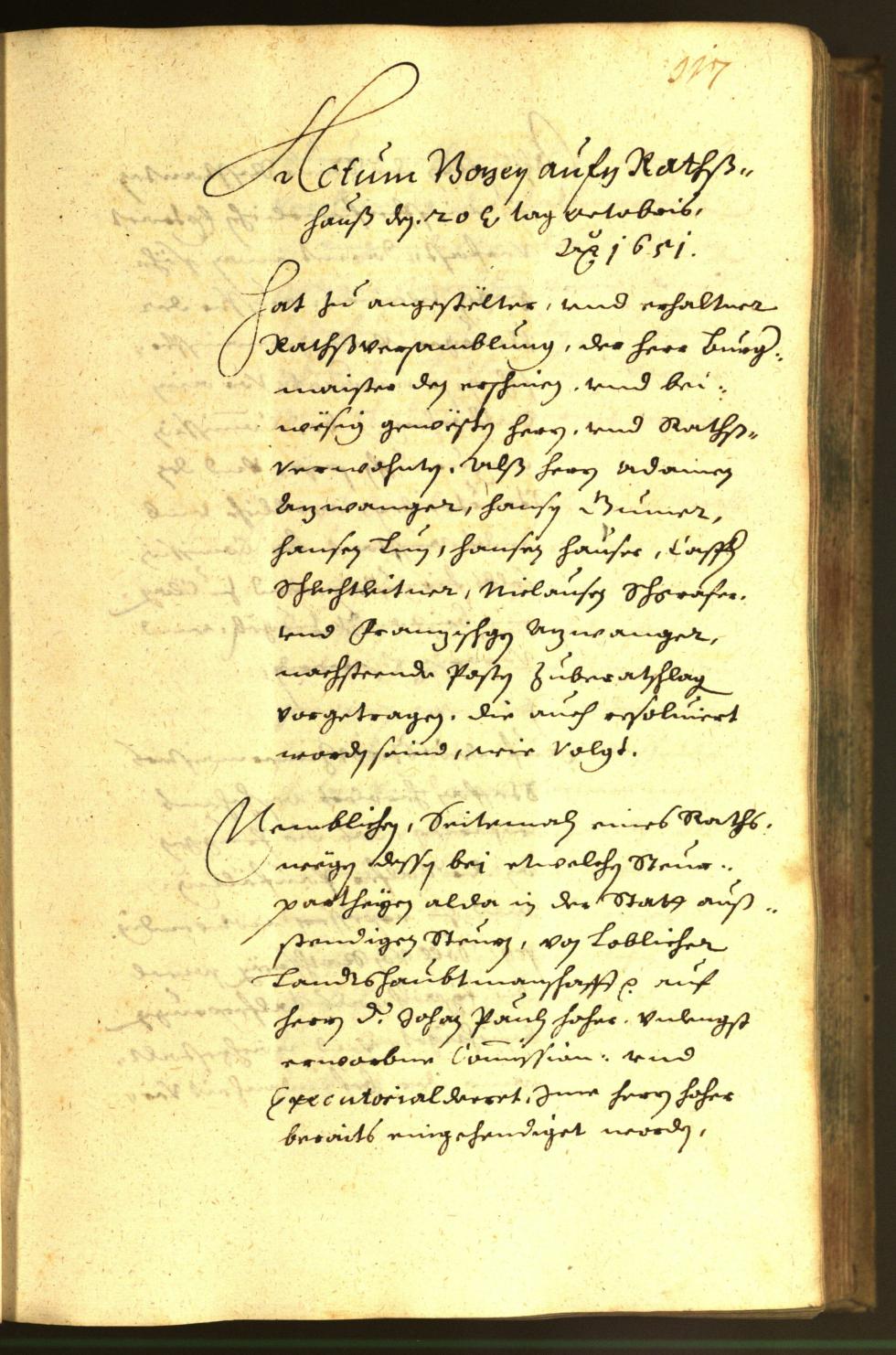 Stadtarchiv Bozen - BOhisto Ratsprotokoll 1651 