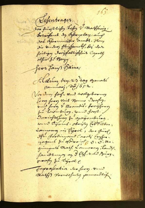 Stadtarchiv Bozen - BOhisto Ratsprotokoll 1652 