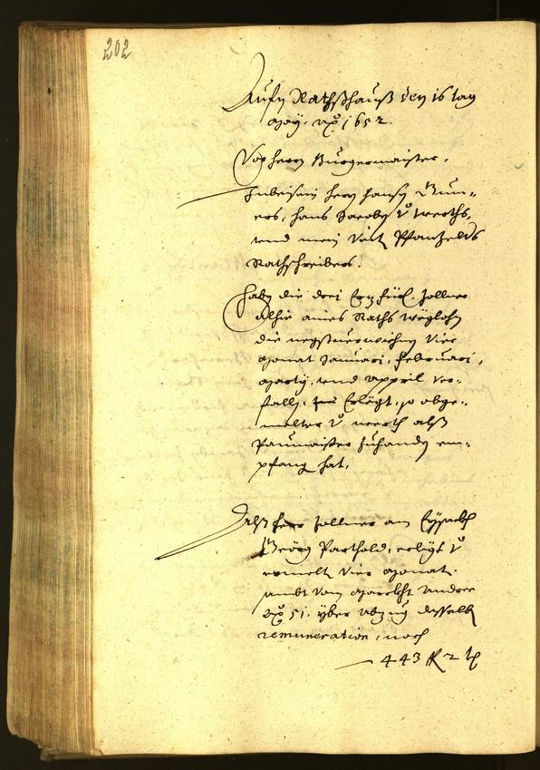 Stadtarchiv Bozen - BOhisto Ratsprotokoll 1652 