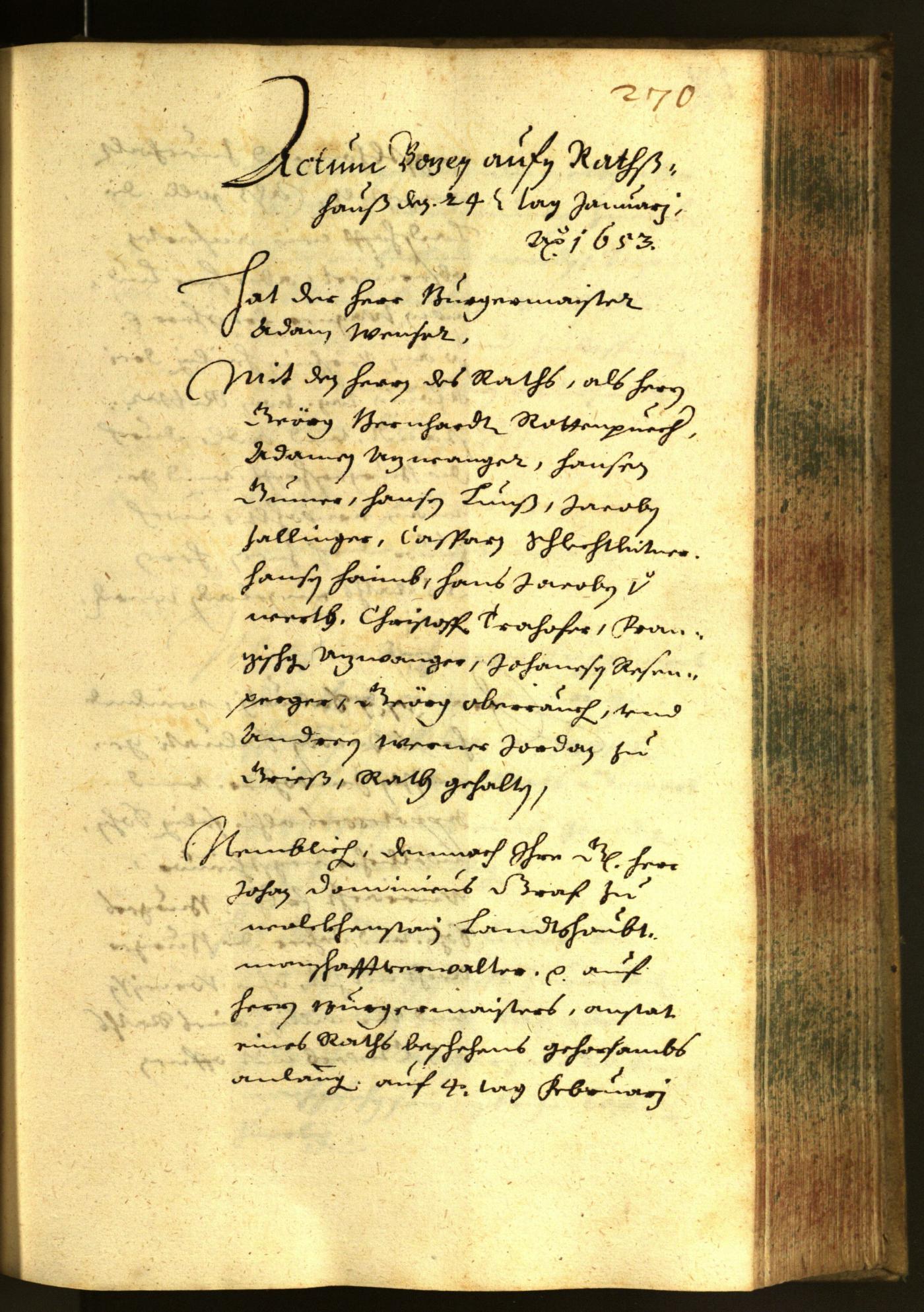 Stadtarchiv Bozen - BOhisto Ratsprotokoll 1652 