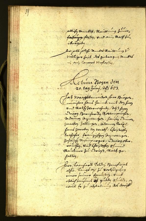 Stadtarchiv Bozen - BOhisto Ratsprotokoll 1653 