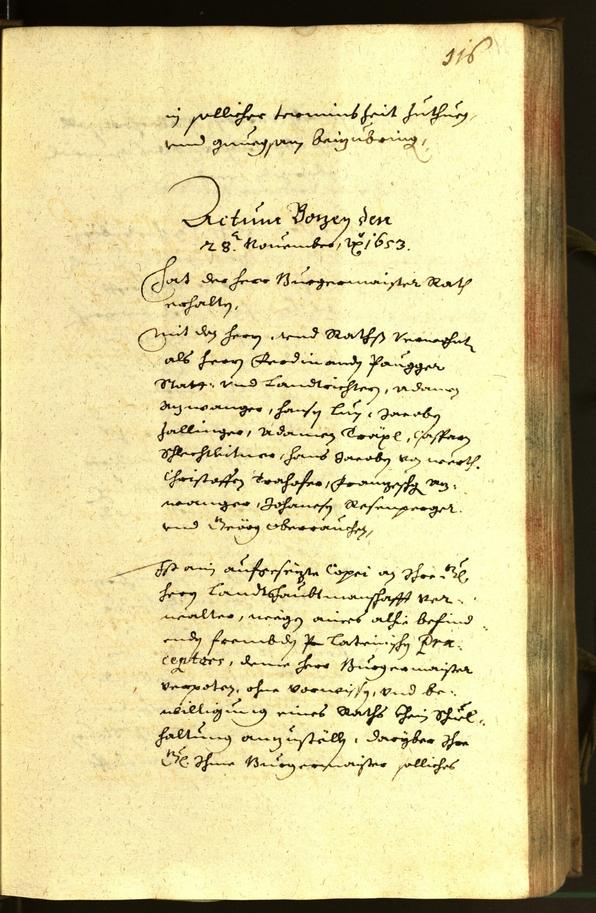 Stadtarchiv Bozen - BOhisto Ratsprotokoll 1653 