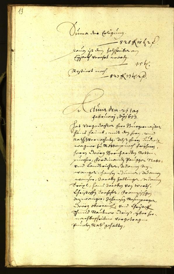 Stadtarchiv Bozen - BOhisto Ratsprotokoll 1653 