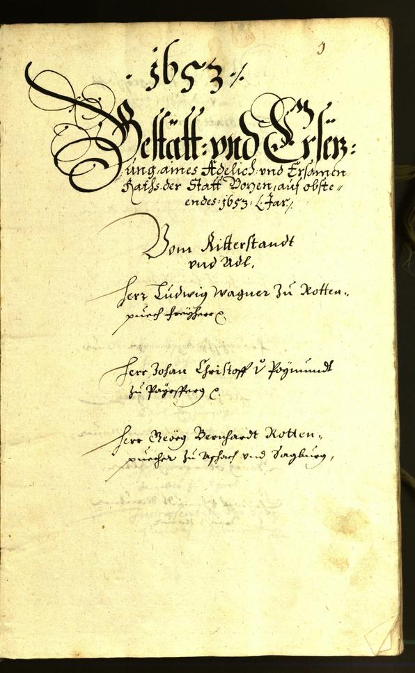 Stadtarchiv Bozen - BOhisto Ratsprotokoll 1653 