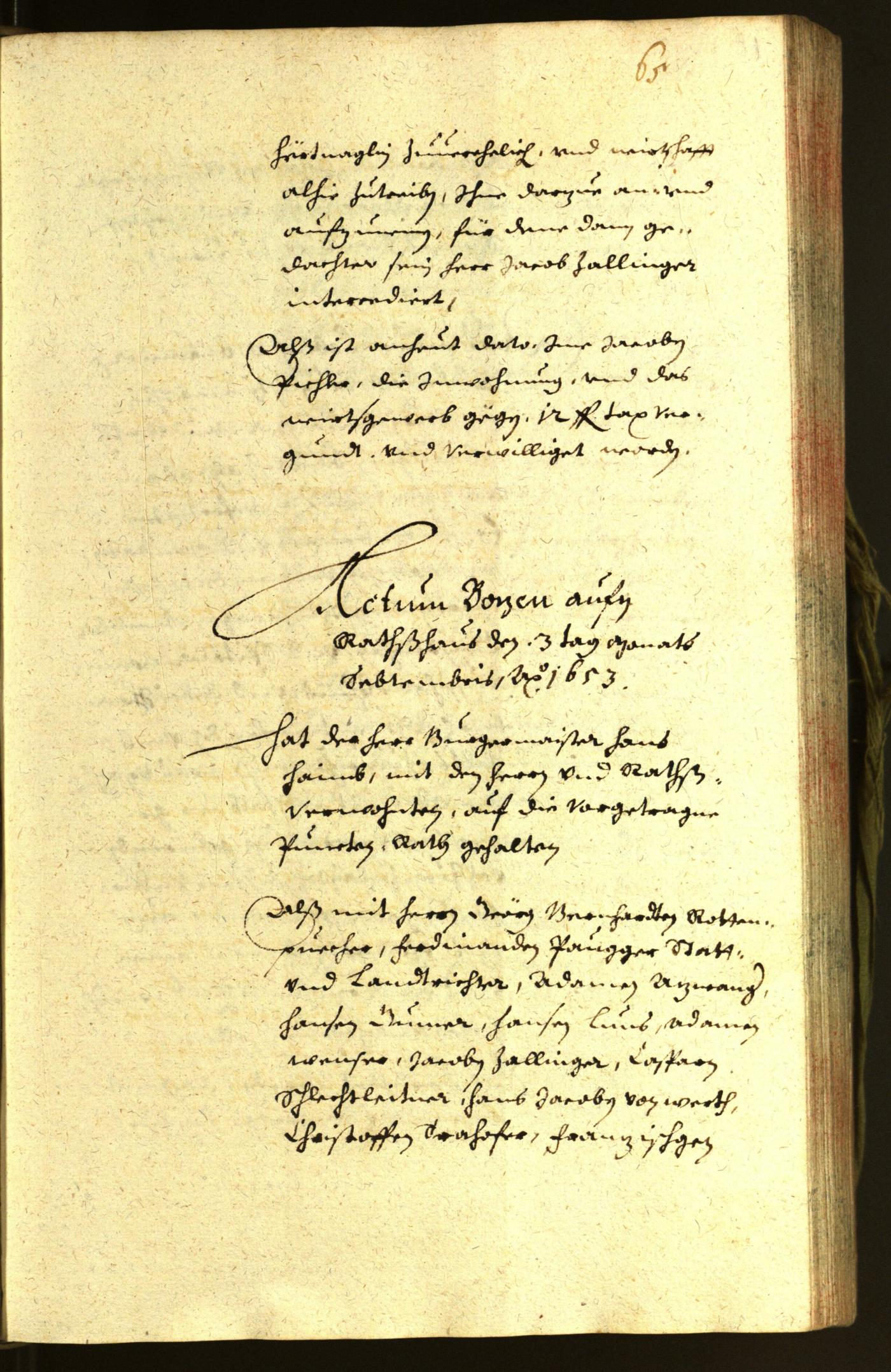 Civic Archives of Bozen-Bolzano - BOhisto Minutes of the council 1653 