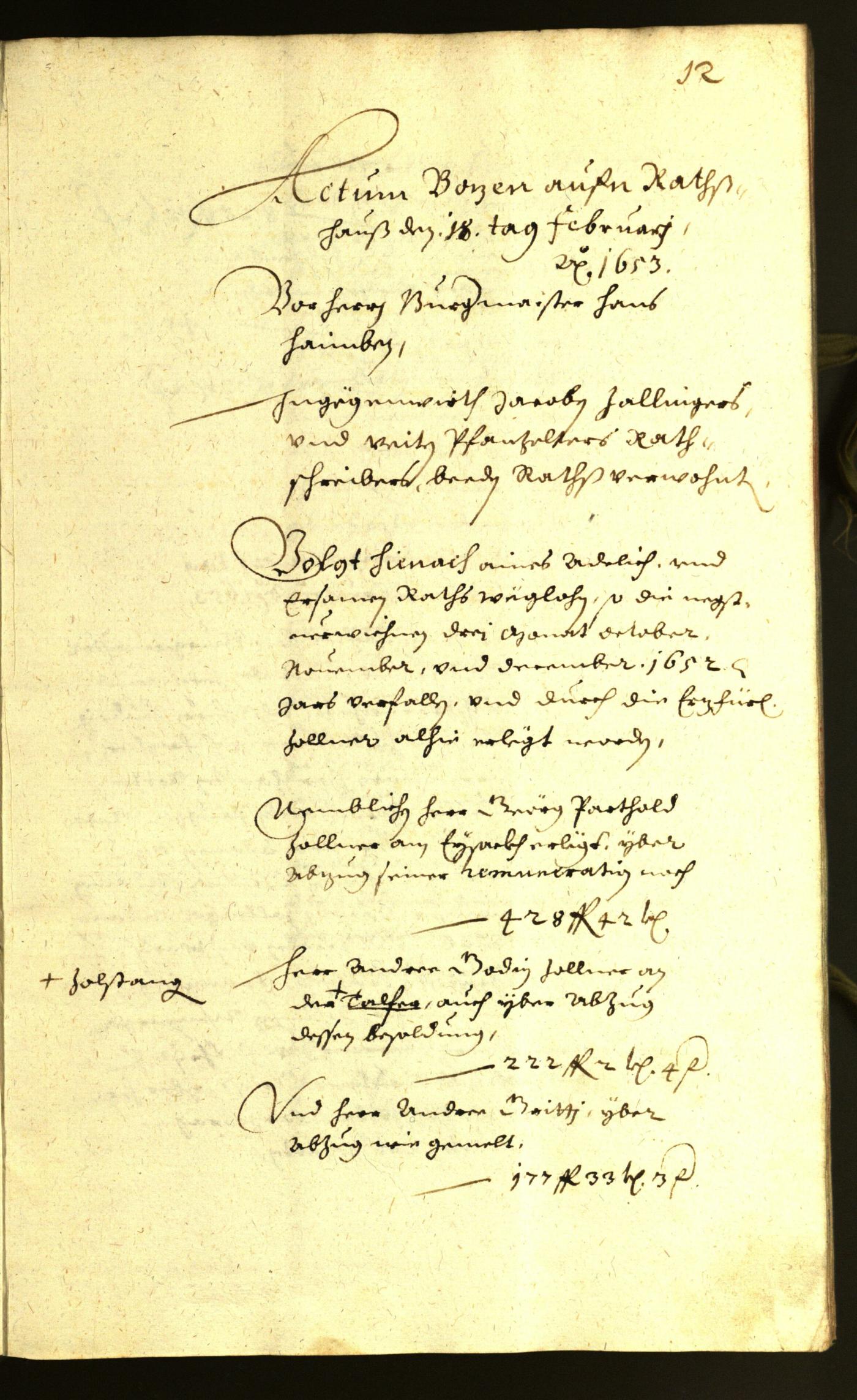 Civic Archives of Bozen-Bolzano - BOhisto Minutes of the council 1653 