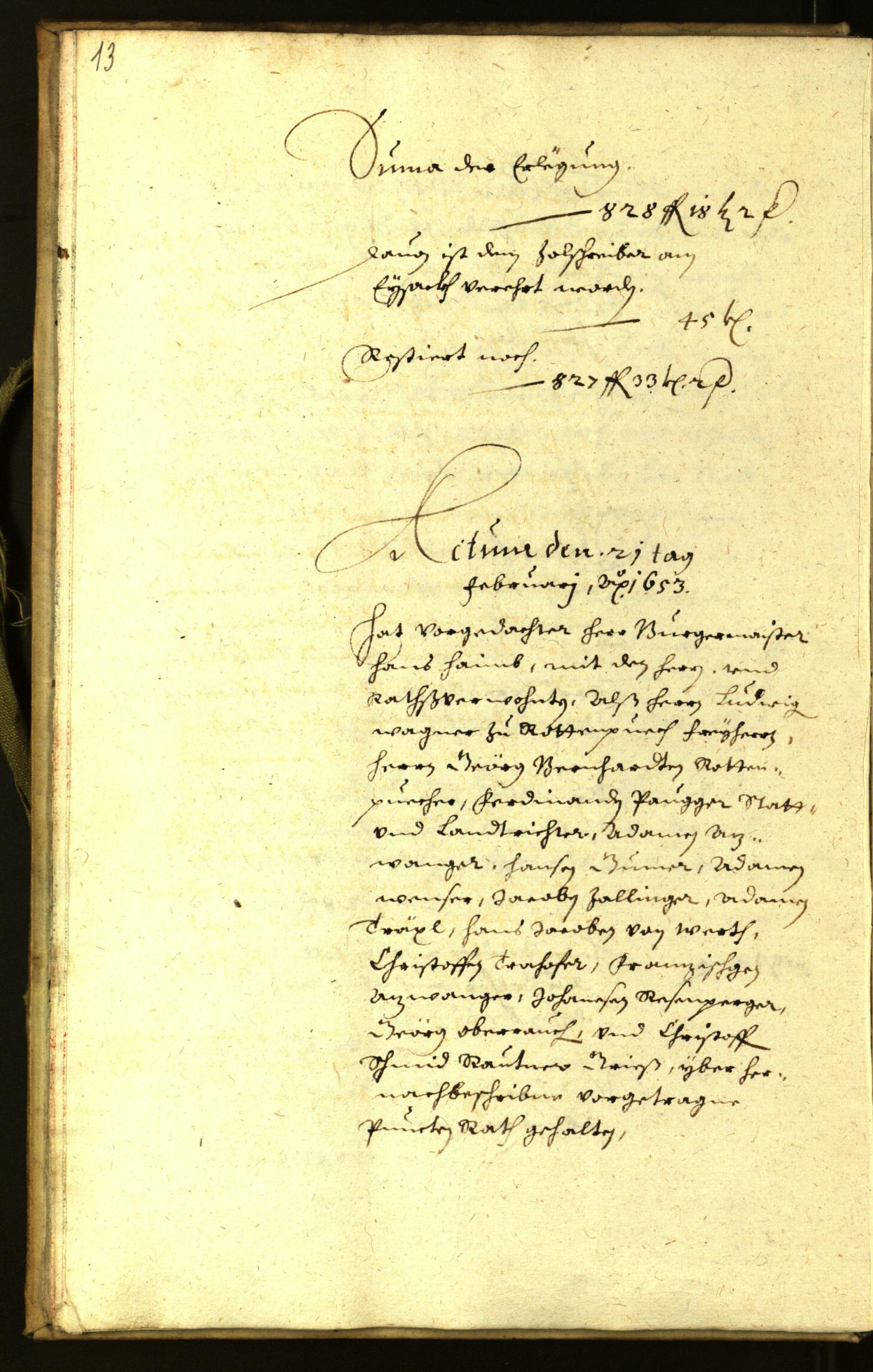 Stadtarchiv Bozen - BOhisto Ratsprotokoll 1653 