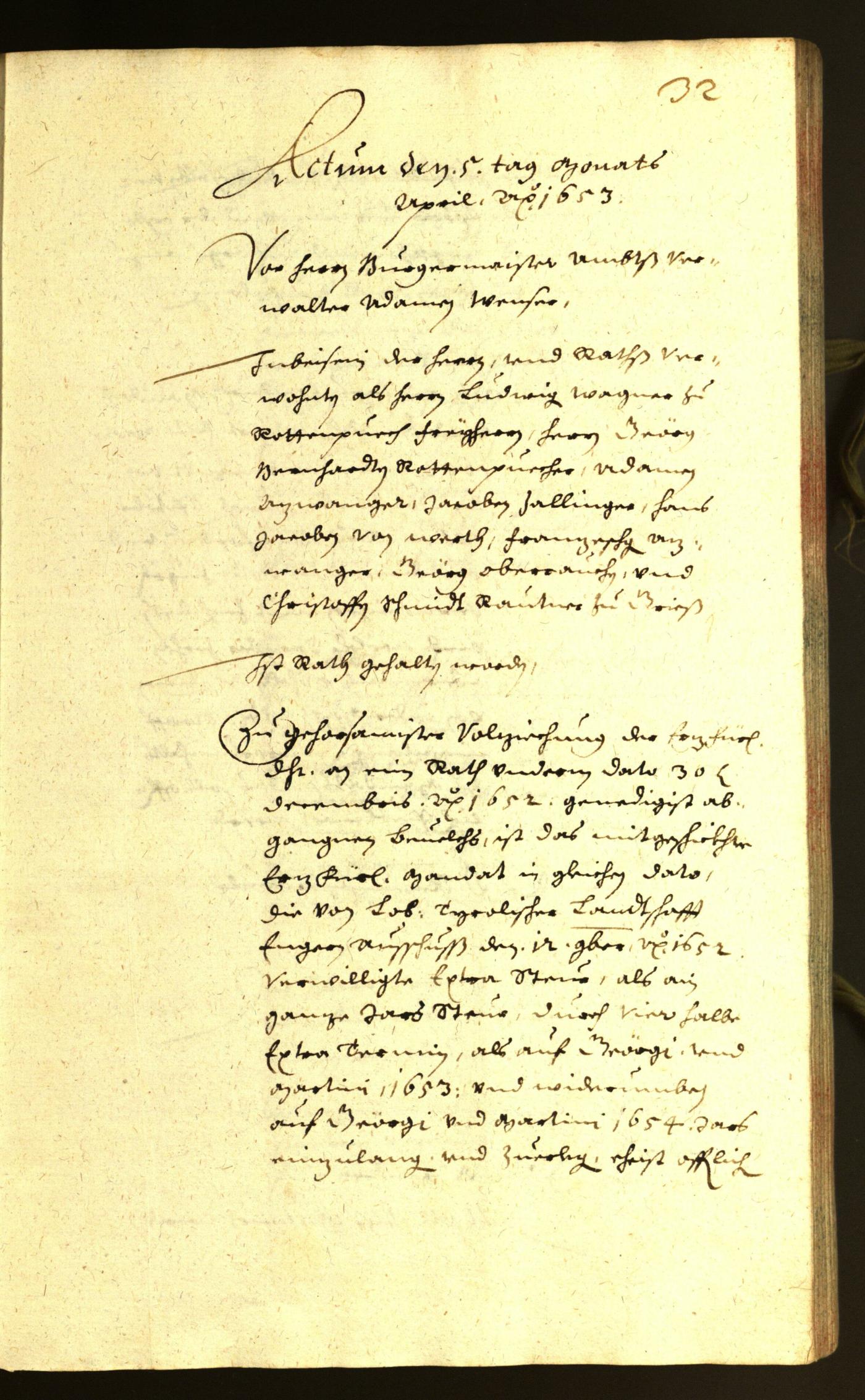 Stadtarchiv Bozen - BOhisto Ratsprotokoll 1653 