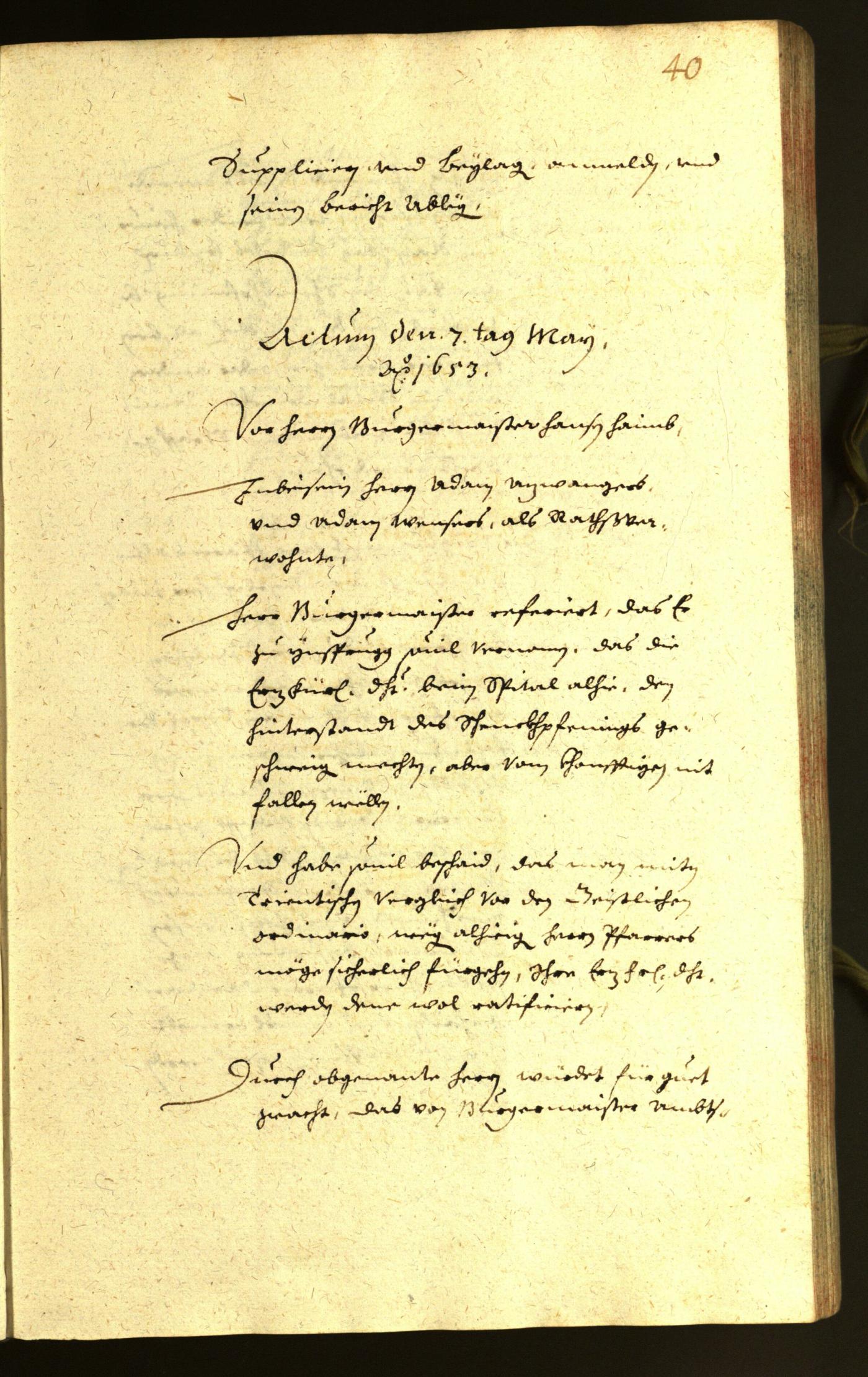 Civic Archives of Bozen-Bolzano - BOhisto Minutes of the council 1653 