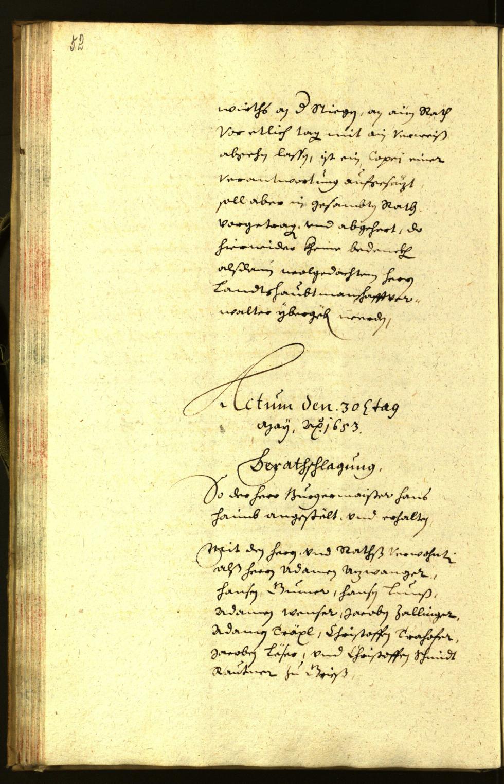 Stadtarchiv Bozen - BOhisto Ratsprotokoll 1653 