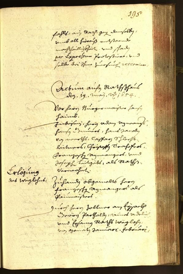 Stadtarchiv Bozen - BOhisto Ratsprotokoll 1654 