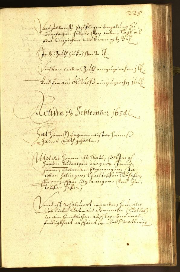 Stadtarchiv Bozen - BOhisto Ratsprotokoll 1654 