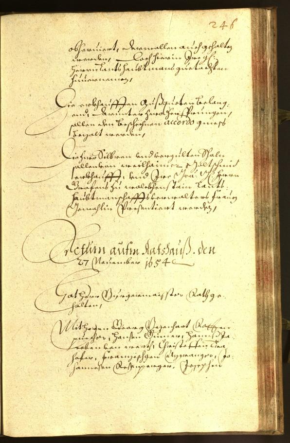 Stadtarchiv Bozen - BOhisto Ratsprotokoll 1654 