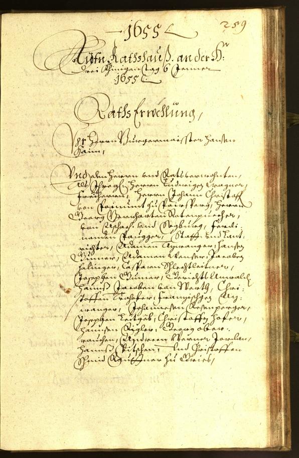 Stadtarchiv Bozen - BOhisto Ratsprotokoll 1654 