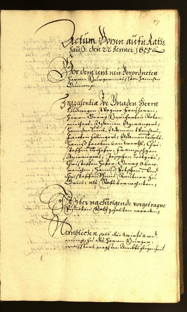 Stadtarchiv Bozen - BOhisto Ratsprotokoll 1655 