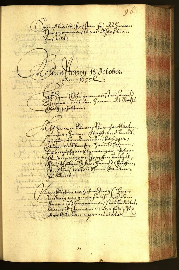 Stadtarchiv Bozen - BOhisto Ratsprotokoll 1655 