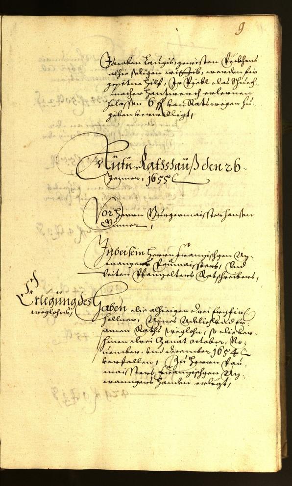 Stadtarchiv Bozen - BOhisto Ratsprotokoll 1655 