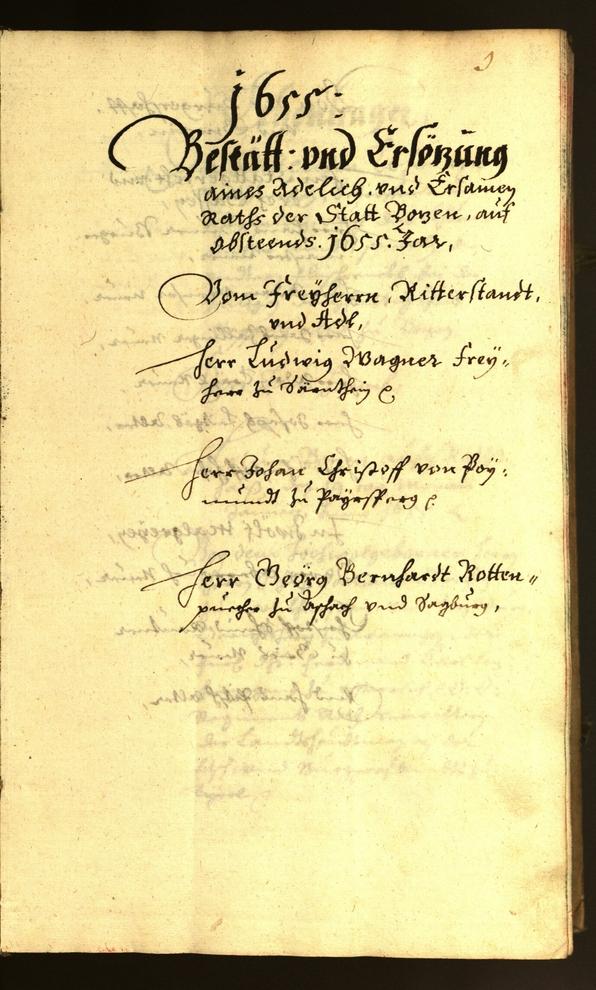 Stadtarchiv Bozen - BOhisto Ratsprotokoll 1655 