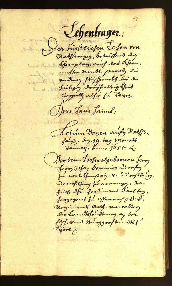 Civic Archives of Bozen-Bolzano - BOhisto Minutes of the council 1655 