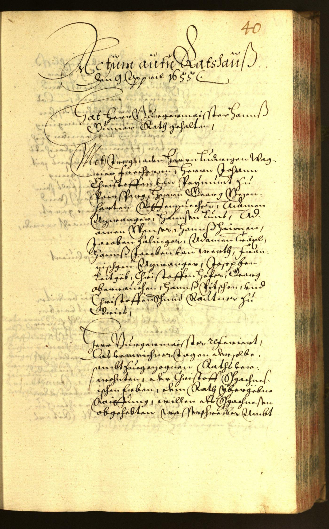 Stadtarchiv Bozen - BOhisto Ratsprotokoll 1655 