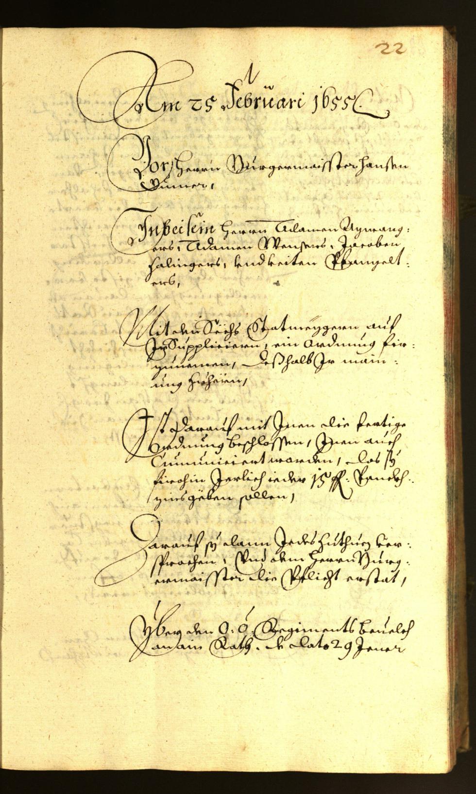Stadtarchiv Bozen - BOhisto Ratsprotokoll 1655 