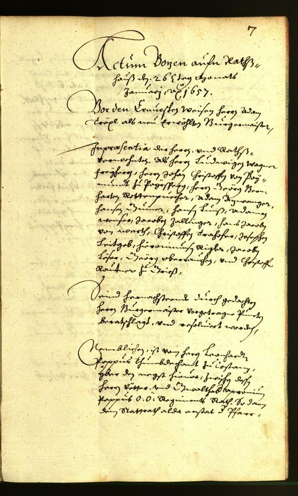 Civic Archives of Bozen-Bolzano - BOhisto Minutes of the council 1657 