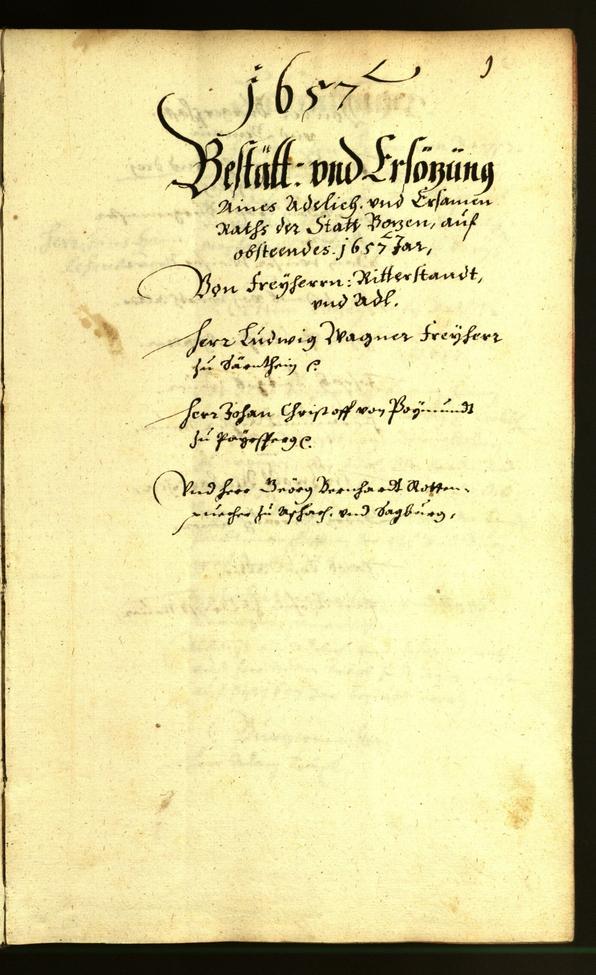 Civic Archives of Bozen-Bolzano - BOhisto Minutes of the council 1657 