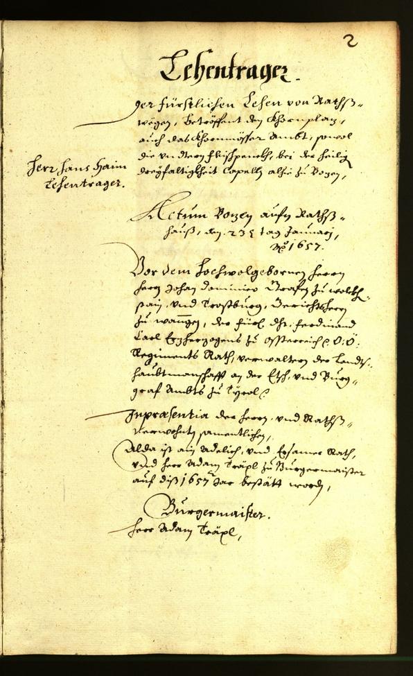 Civic Archives of Bozen-Bolzano - BOhisto Minutes of the council 1657 