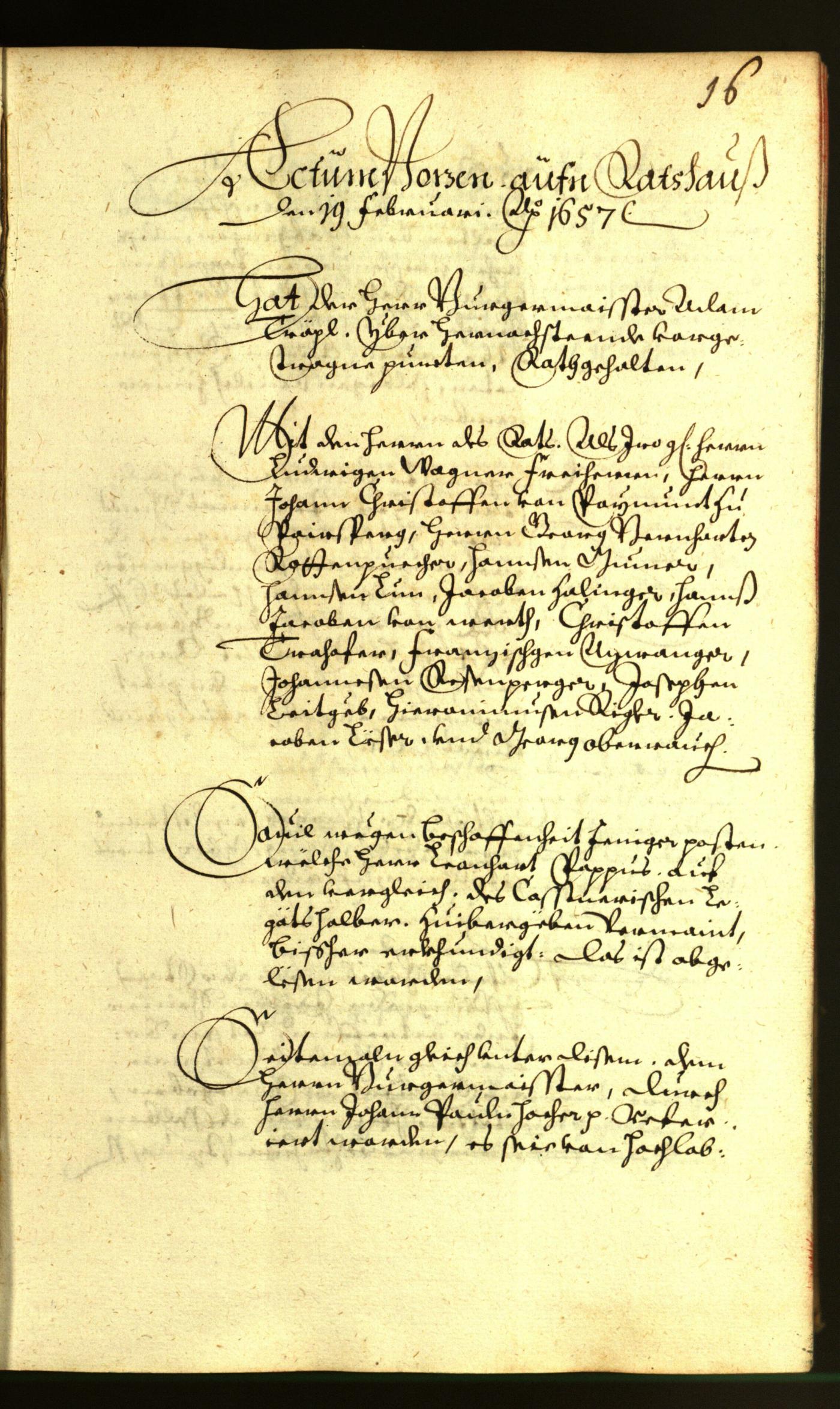 Stadtarchiv Bozen - BOhisto Ratsprotokoll 1657 