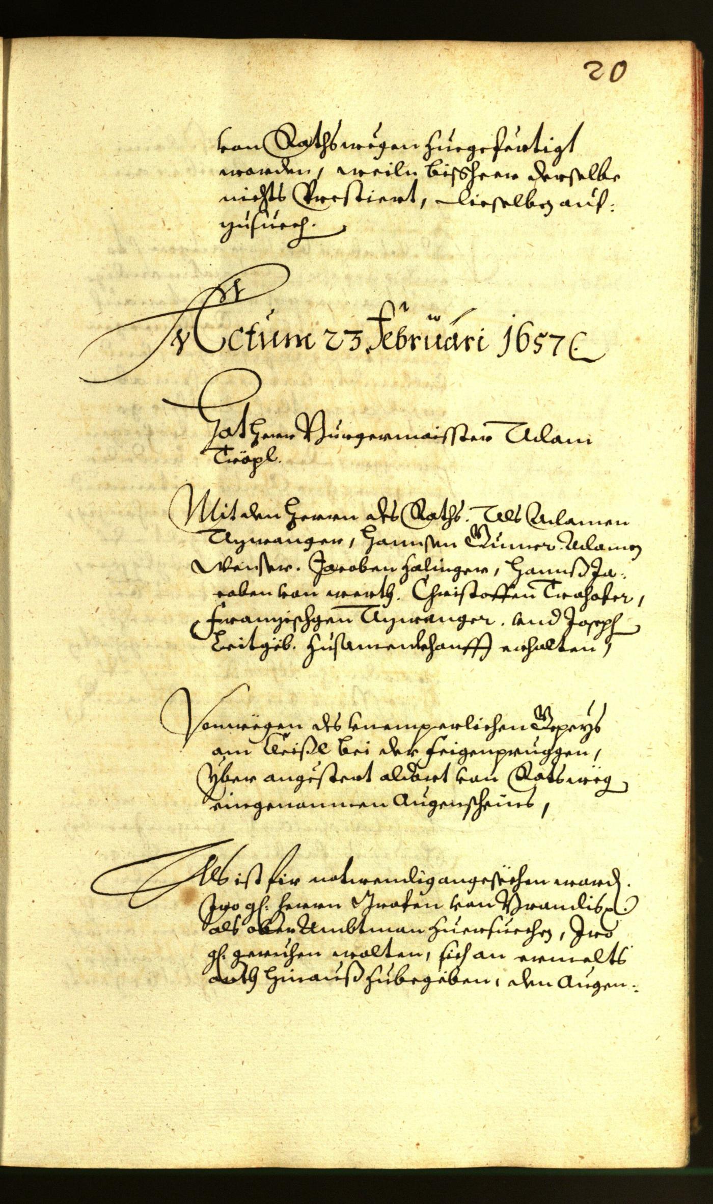 Stadtarchiv Bozen - BOhisto Ratsprotokoll 1657 