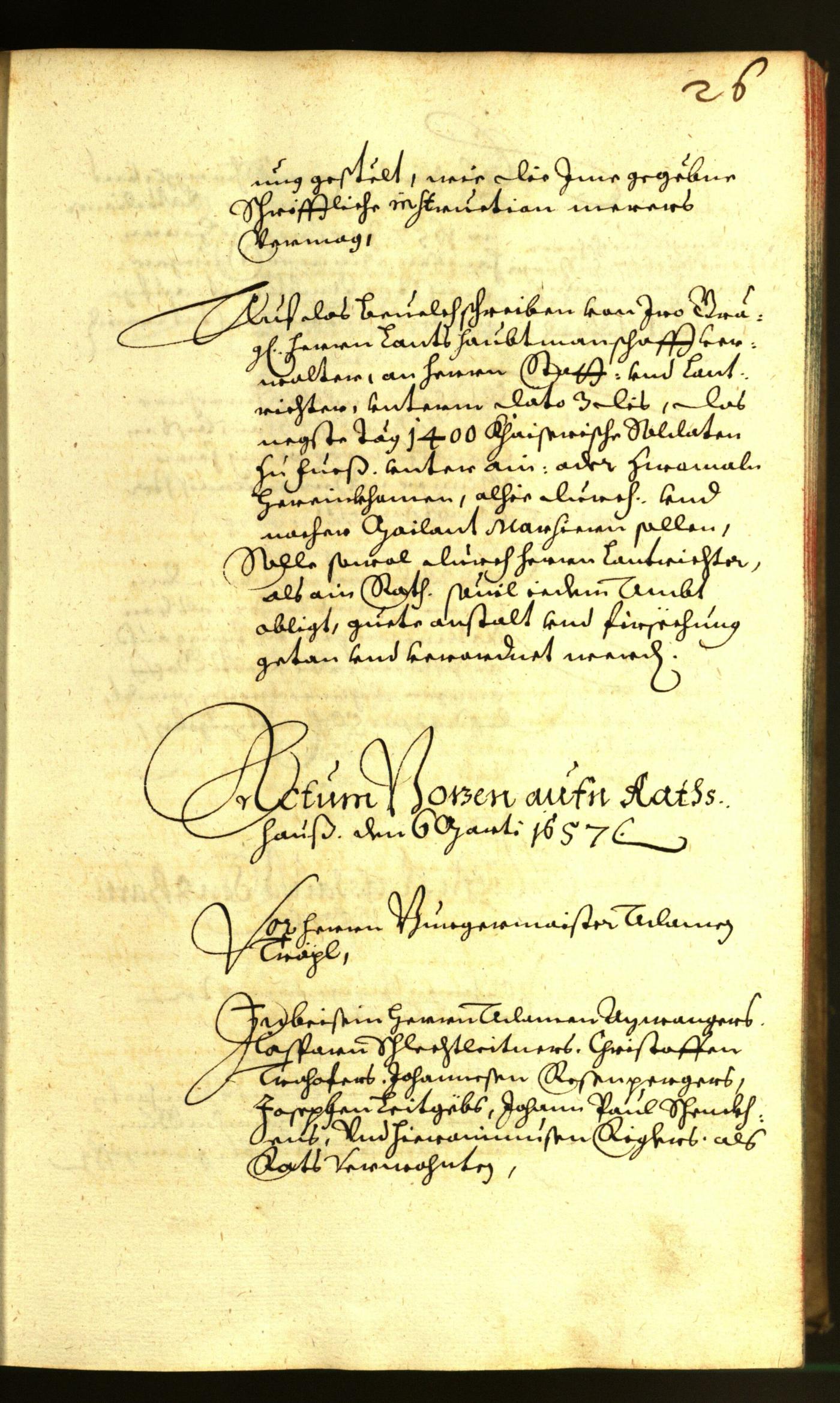 Stadtarchiv Bozen - BOhisto Ratsprotokoll 1657 