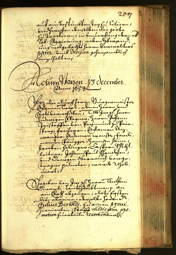 Stadtarchiv Bozen - BOhisto Ratsprotokoll 1658 