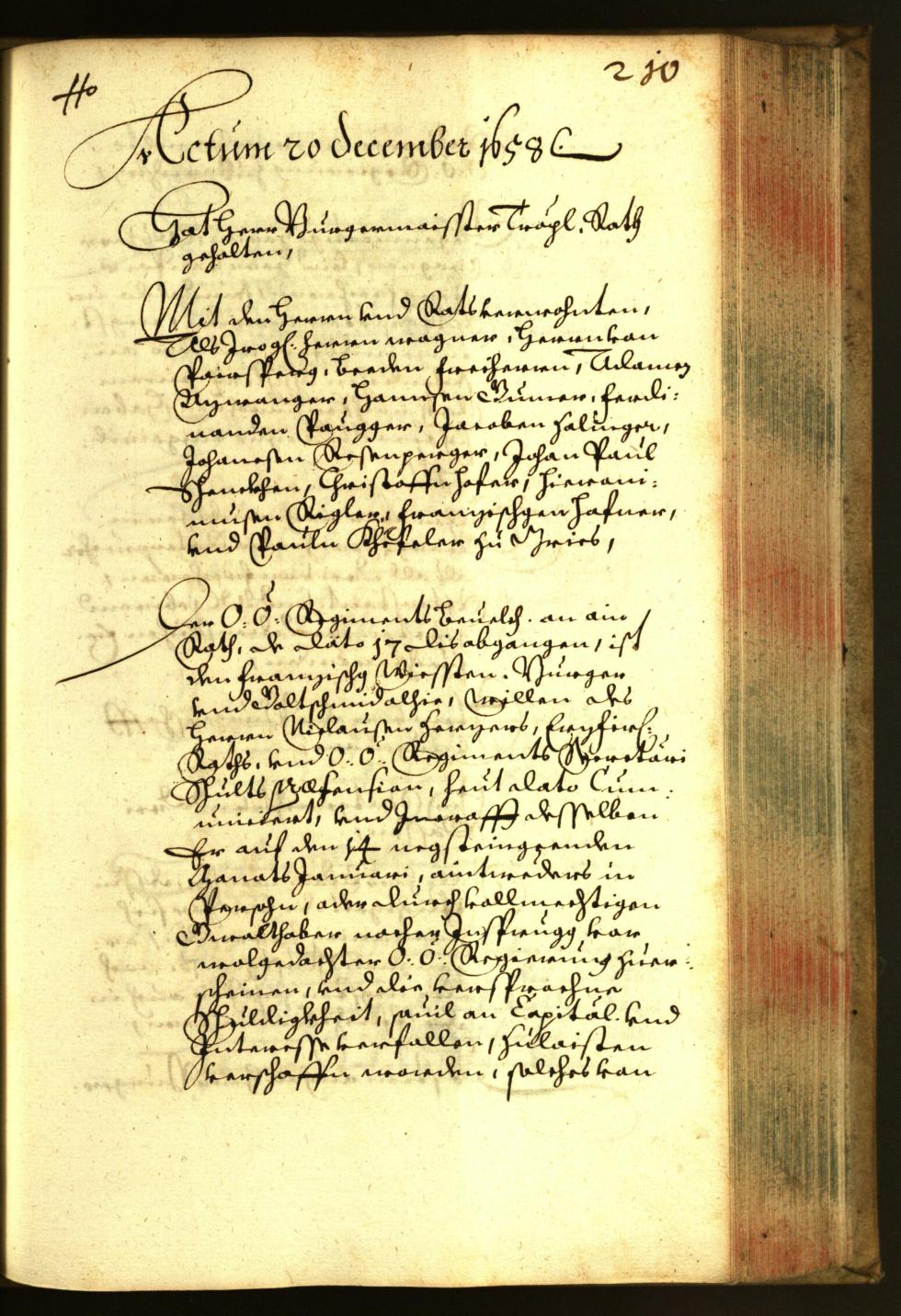 Stadtarchiv Bozen - BOhisto Ratsprotokoll 1658 