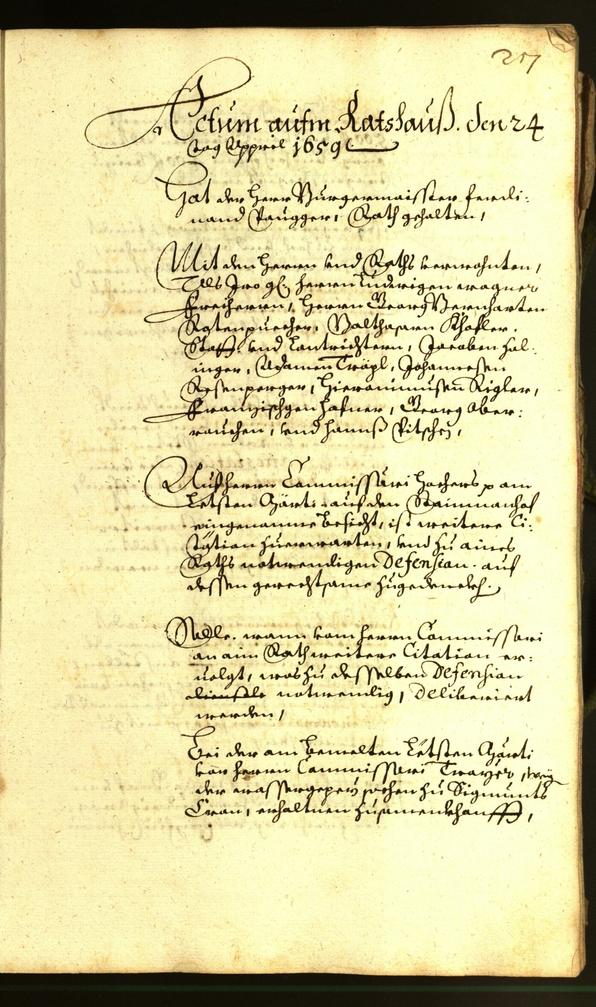 Stadtarchiv Bozen - BOhisto Ratsprotokoll 1659 