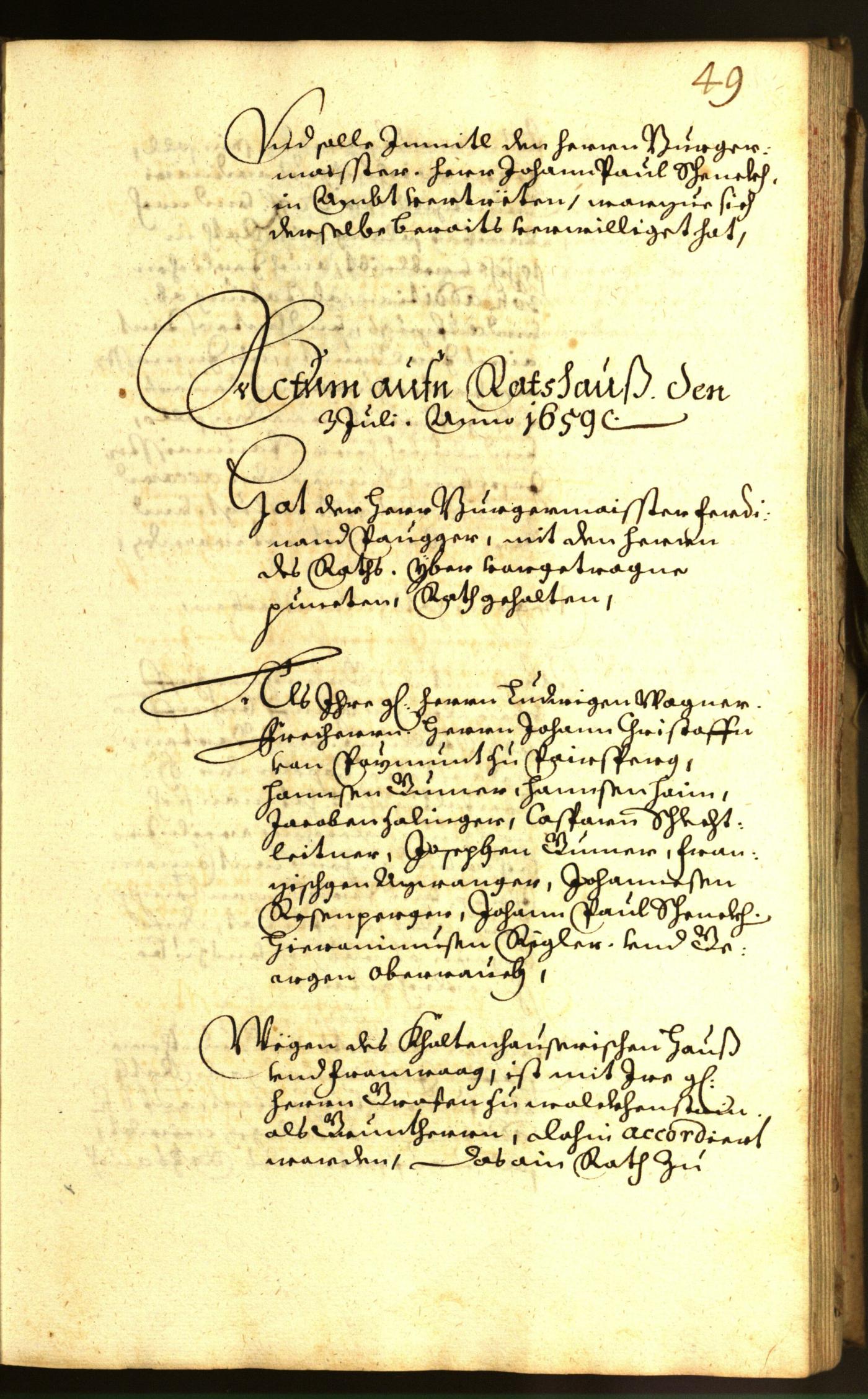 Stadtarchiv Bozen - BOhisto Ratsprotokoll 1659 