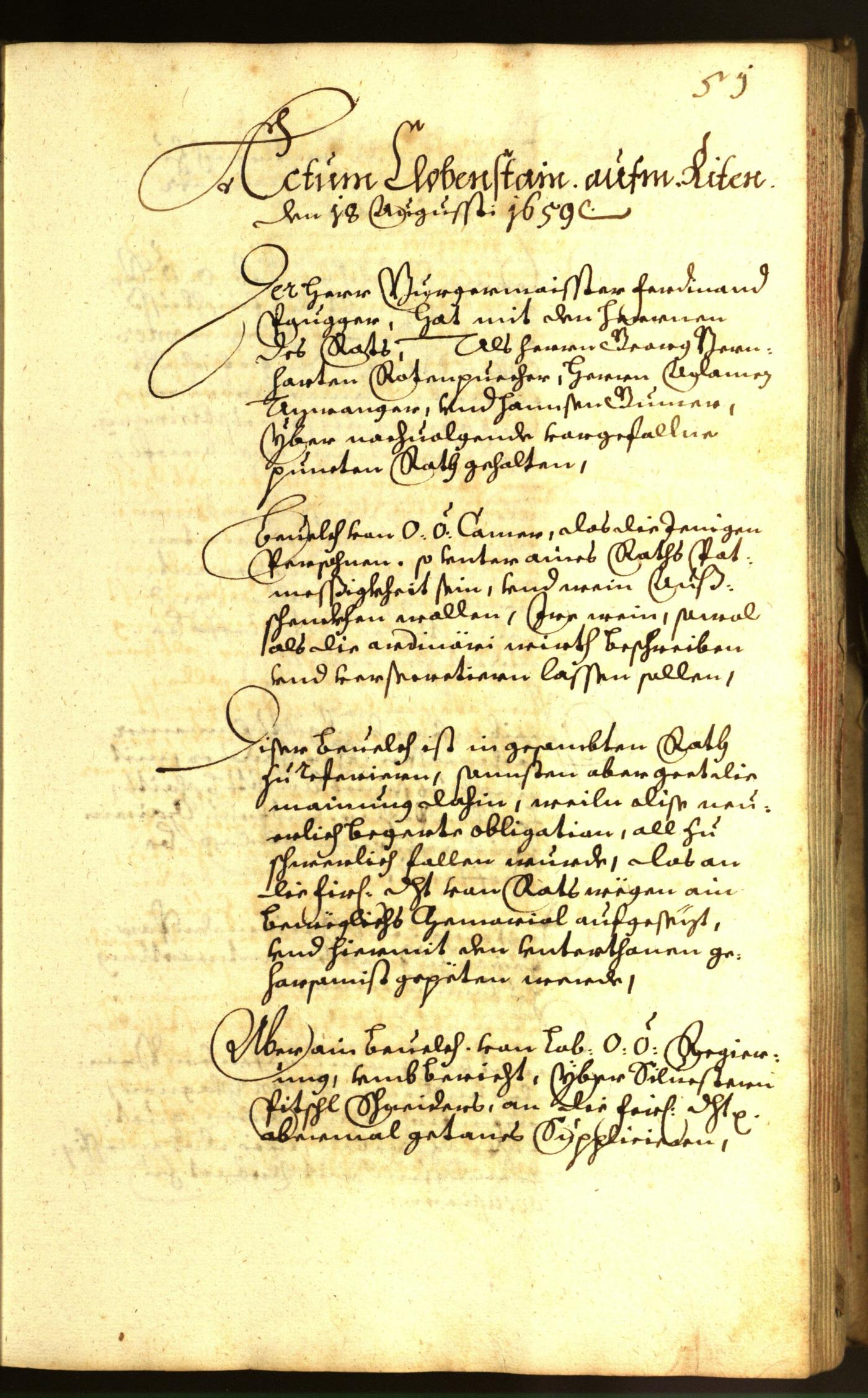 Stadtarchiv Bozen - BOhisto Ratsprotokoll 1659 