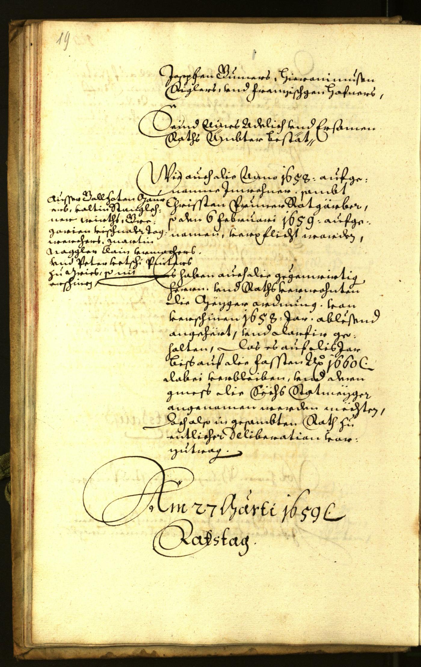 Stadtarchiv Bozen - BOhisto Ratsprotokoll 1659 