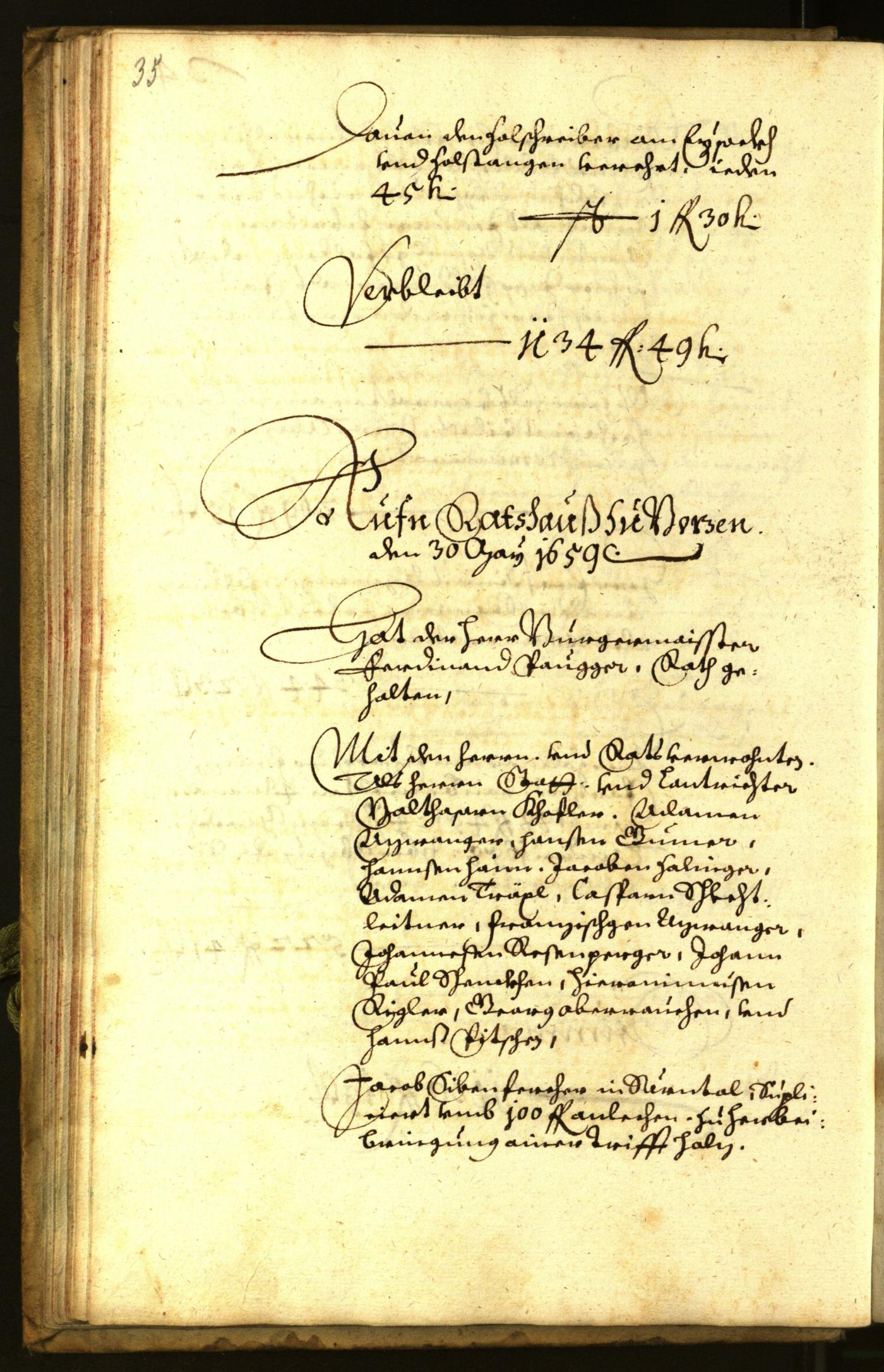 Stadtarchiv Bozen - BOhisto Ratsprotokoll 1659 