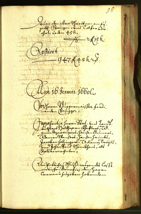 Stadtarchiv Bozen - BOhisto Ratsprotokoll 1660 