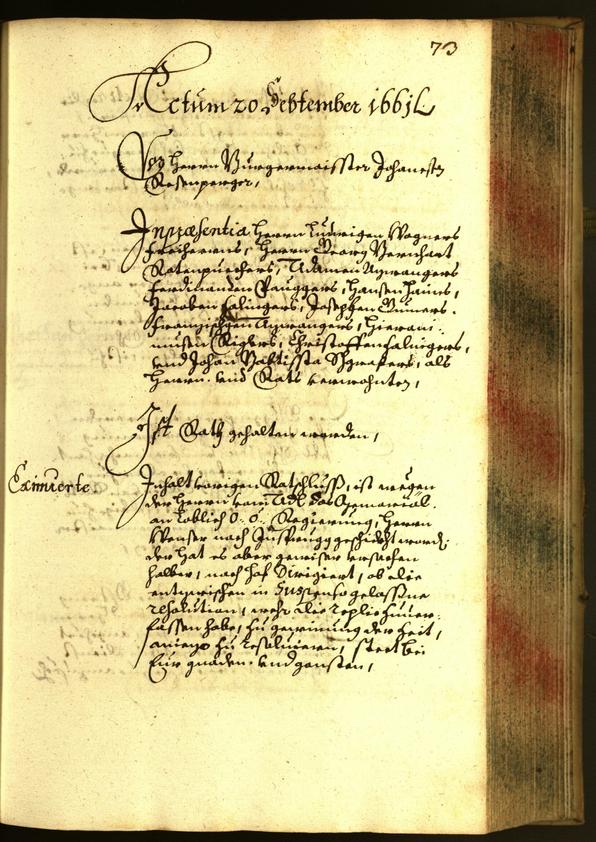 Stadtarchiv Bozen - BOhisto Ratsprotokoll 1661 