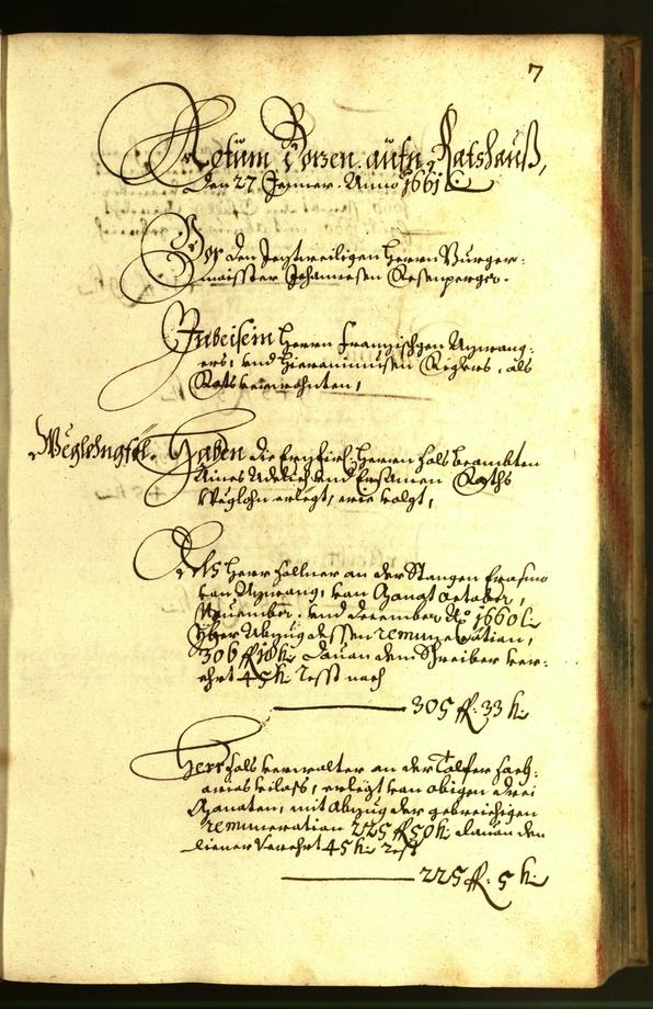 Stadtarchiv Bozen - BOhisto Ratsprotokoll 1661 