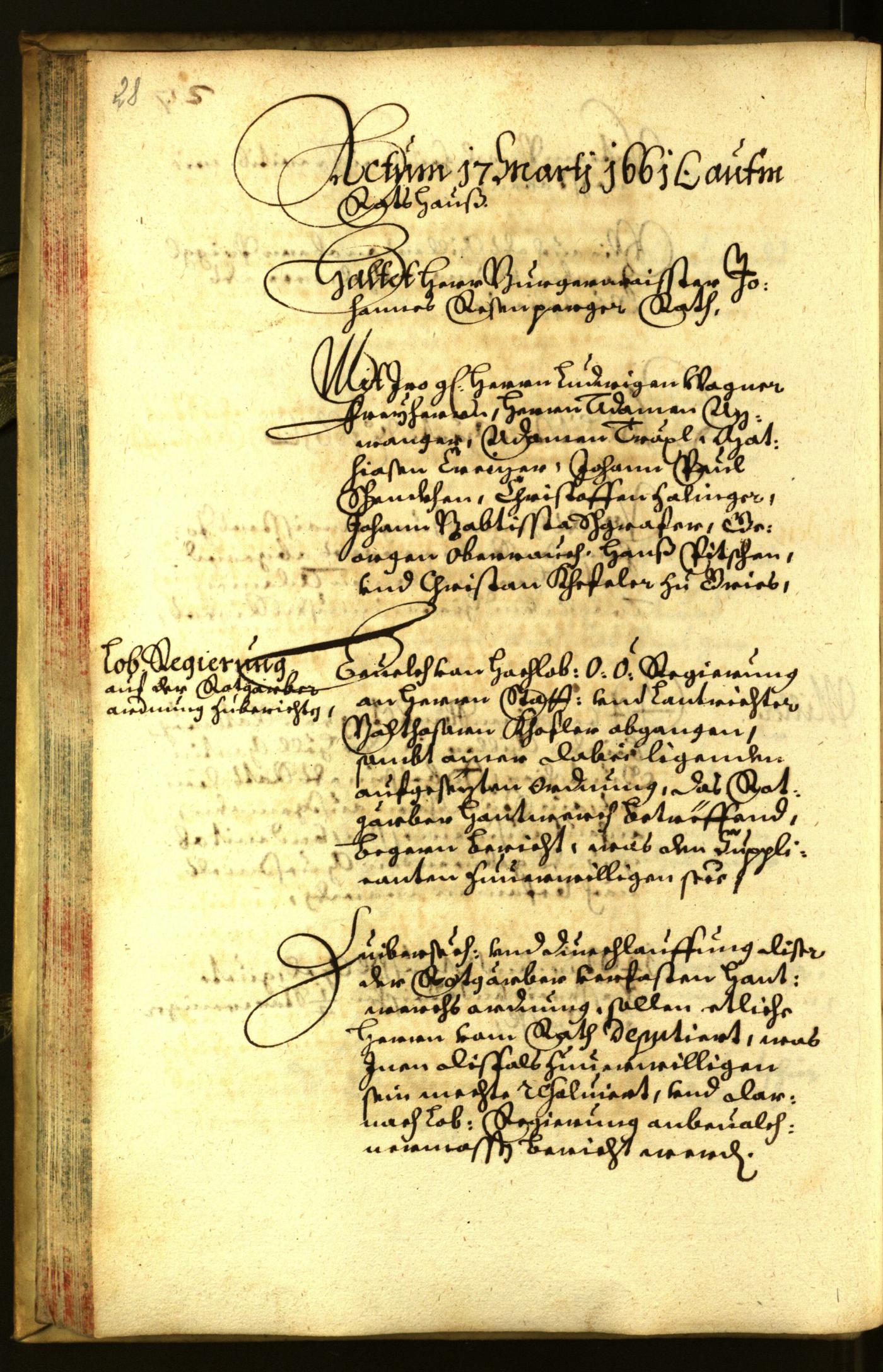 Stadtarchiv Bozen - BOhisto Ratsprotokoll 1661 