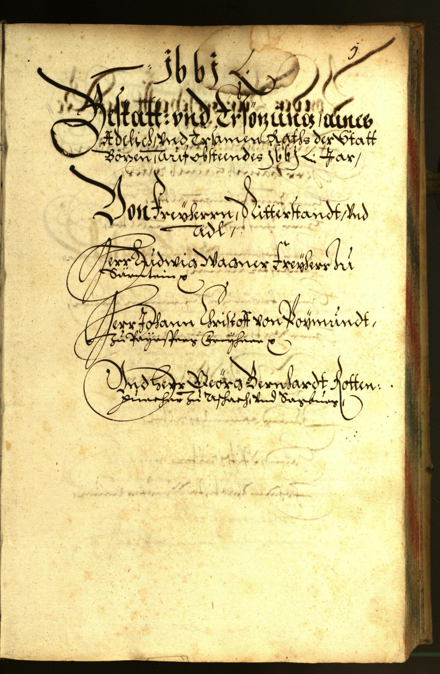 Stadtarchiv Bozen - BOhisto Ratsprotokoll 1661 