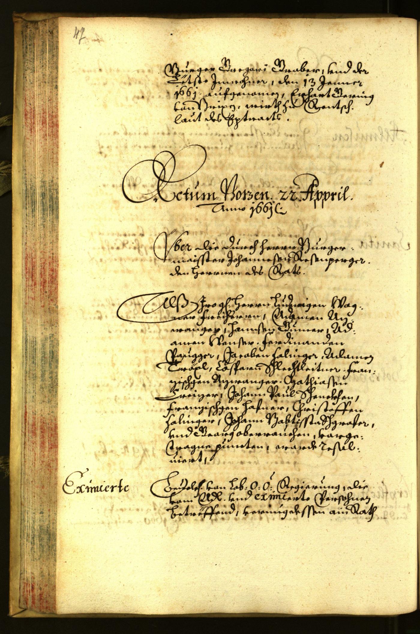 Stadtarchiv Bozen - BOhisto Ratsprotokoll 1661 