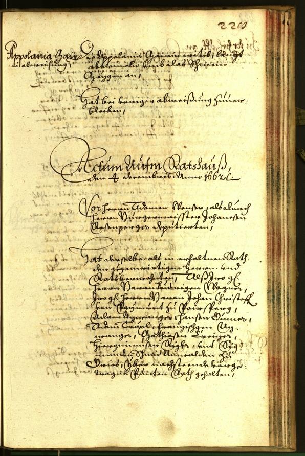 Stadtarchiv Bozen - BOhisto Ratsprotokoll 1662 