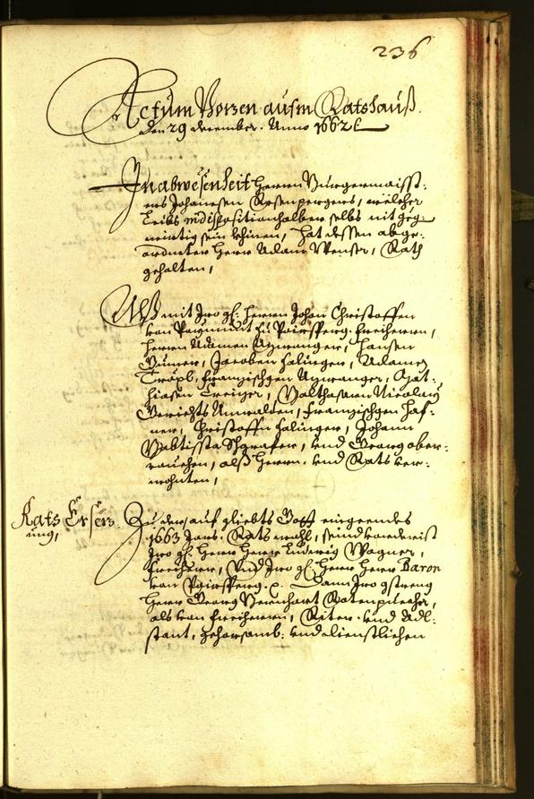 Stadtarchiv Bozen - BOhisto Ratsprotokoll 1662 