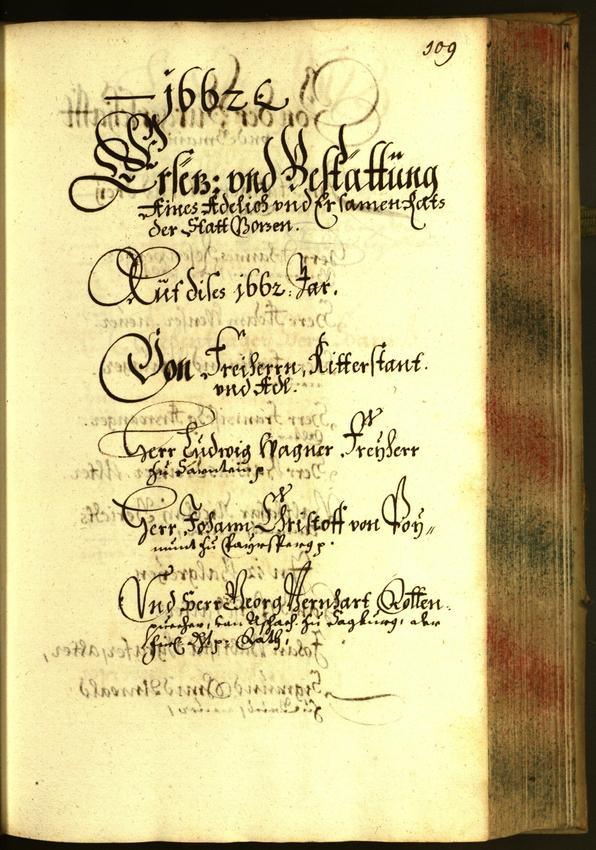 Stadtarchiv Bozen - BOhisto Ratsprotokoll 1662 