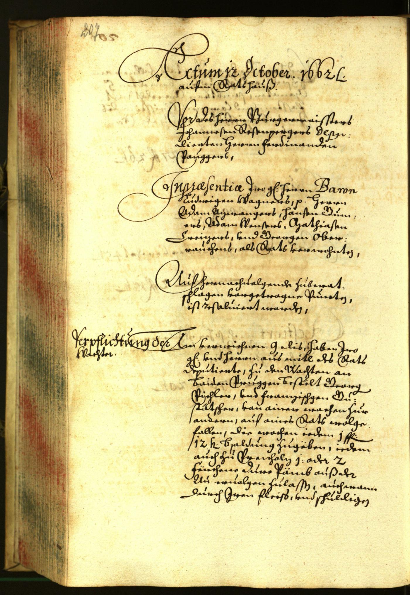 Stadtarchiv Bozen - BOhisto Ratsprotokoll 1662 