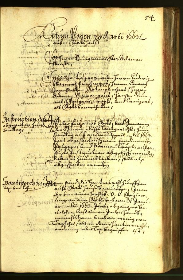 Stadtarchiv Bozen - BOhisto Ratsprotokoll 1663 