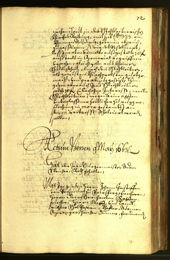 Stadtarchiv Bozen - BOhisto Ratsprotokoll 1663 